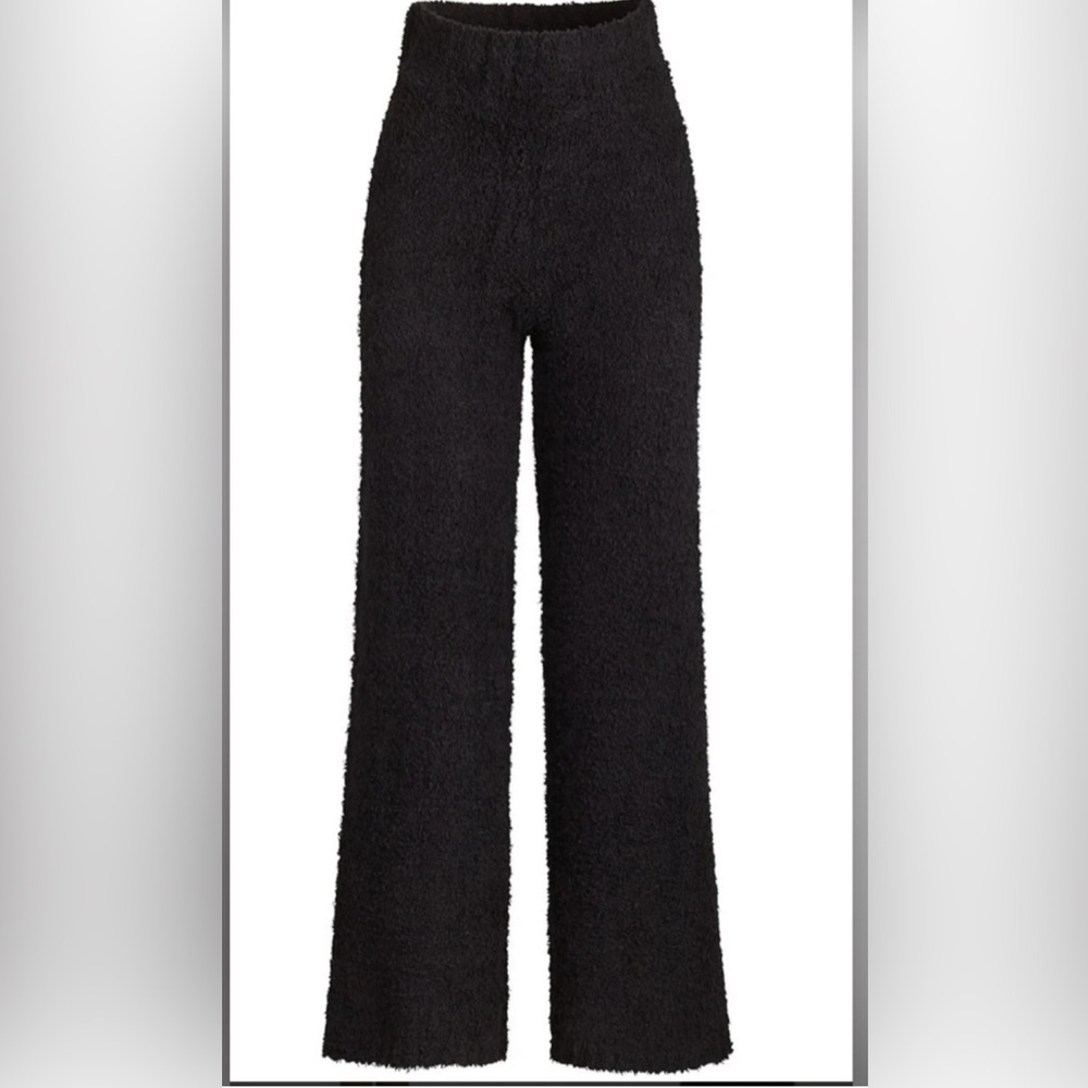 SKIMS Cozy Knit Fuzzy Teddy Wide Leg Stretch Lounge Pants